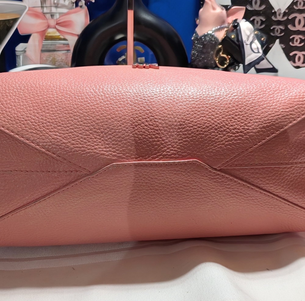 Michael Kors Junie Medium Leather Shoulder Bag - Salmon - Picture 8 of 14